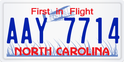NC license plate AAY7714