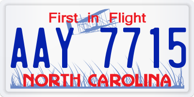 NC license plate AAY7715