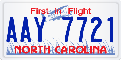 NC license plate AAY7721