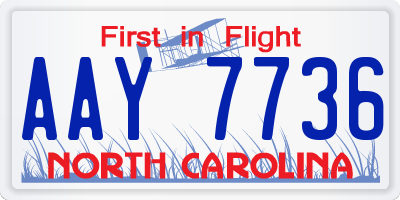 NC license plate AAY7736