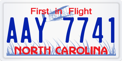 NC license plate AAY7741
