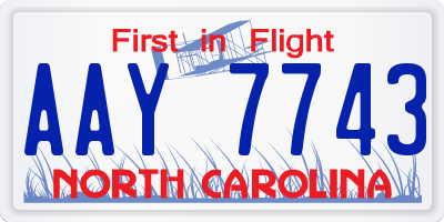 NC license plate AAY7743