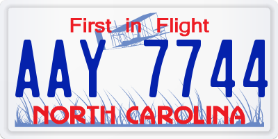 NC license plate AAY7744
