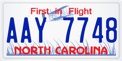 NC license plate AAY7748