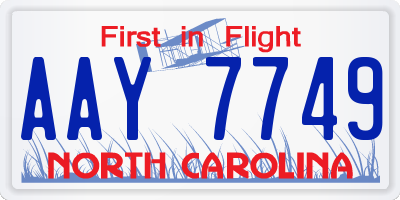 NC license plate AAY7749