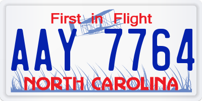 NC license plate AAY7764
