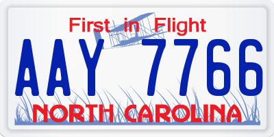 NC license plate AAY7766