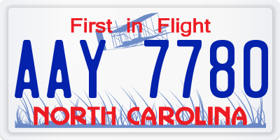NC license plate AAY7780