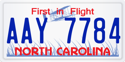 NC license plate AAY7784