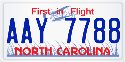 NC license plate AAY7788