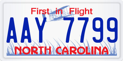NC license plate AAY7799
