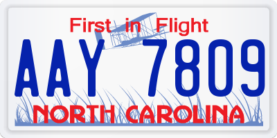 NC license plate AAY7809
