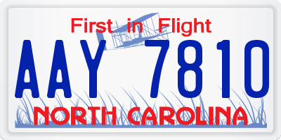 NC license plate AAY7810