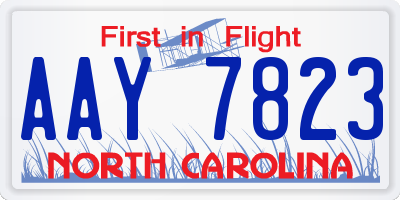 NC license plate AAY7823