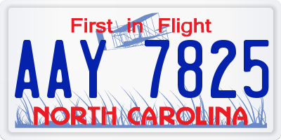 NC license plate AAY7825