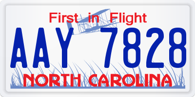 NC license plate AAY7828