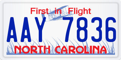 NC license plate AAY7836