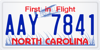 NC license plate AAY7841