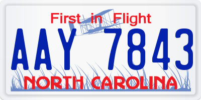 NC license plate AAY7843