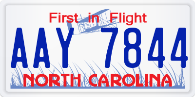 NC license plate AAY7844