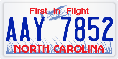 NC license plate AAY7852