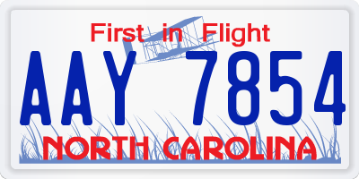 NC license plate AAY7854