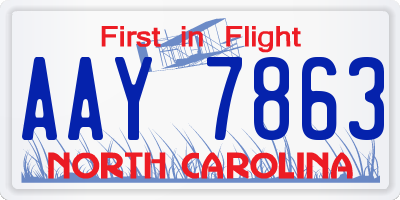 NC license plate AAY7863