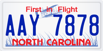 NC license plate AAY7878