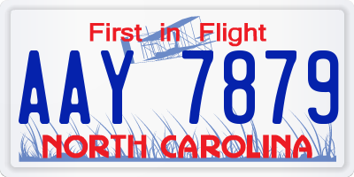 NC license plate AAY7879