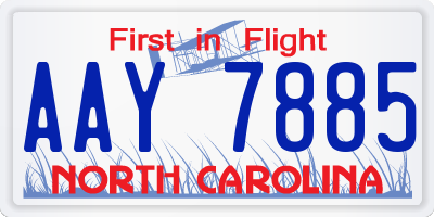 NC license plate AAY7885