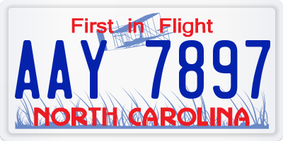 NC license plate AAY7897