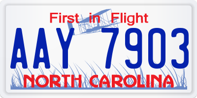 NC license plate AAY7903