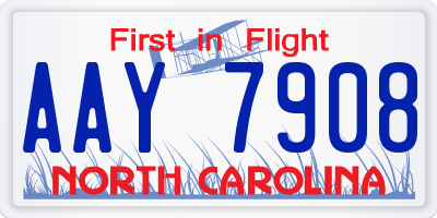 NC license plate AAY7908