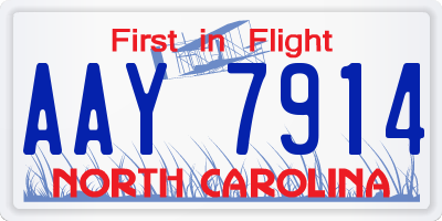 NC license plate AAY7914