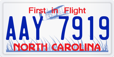 NC license plate AAY7919