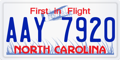 NC license plate AAY7920