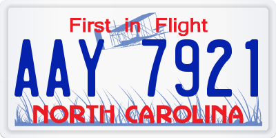 NC license plate AAY7921