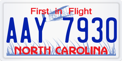 NC license plate AAY7930