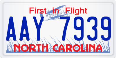NC license plate AAY7939