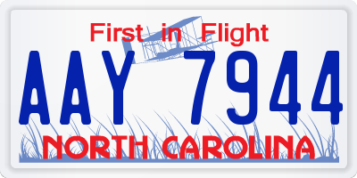 NC license plate AAY7944
