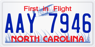 NC license plate AAY7946