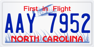 NC license plate AAY7952