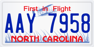 NC license plate AAY7958