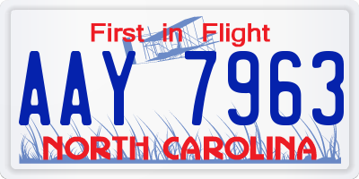 NC license plate AAY7963