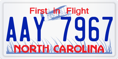 NC license plate AAY7967