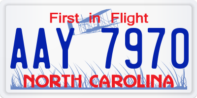 NC license plate AAY7970