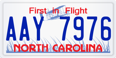 NC license plate AAY7976