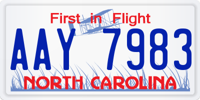 NC license plate AAY7983