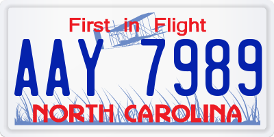 NC license plate AAY7989