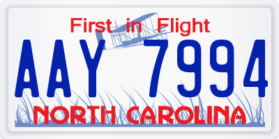 NC license plate AAY7994